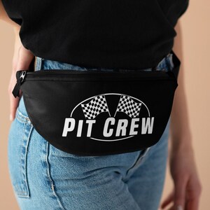 Pit Crew Fanny Pack / Checkered Flags Drag Racing Stock Car Race Track Pit Crew Waist Bag Hip Purse