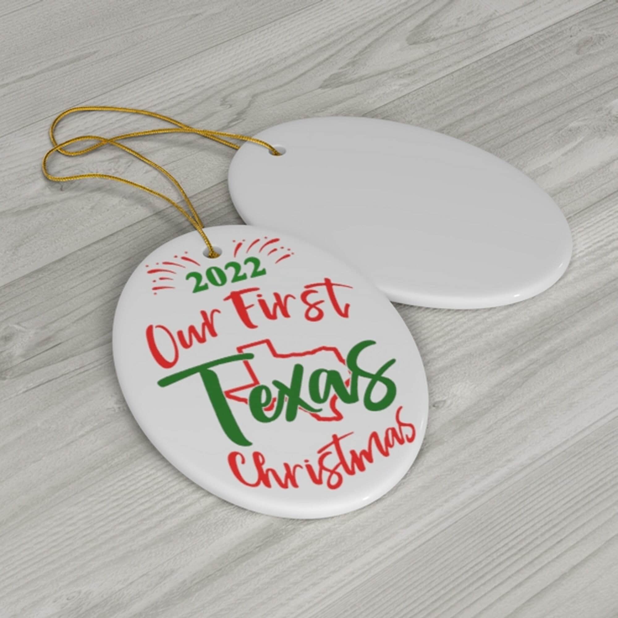 2022 Our First Texas Christmas Tree Ceramic Ornament