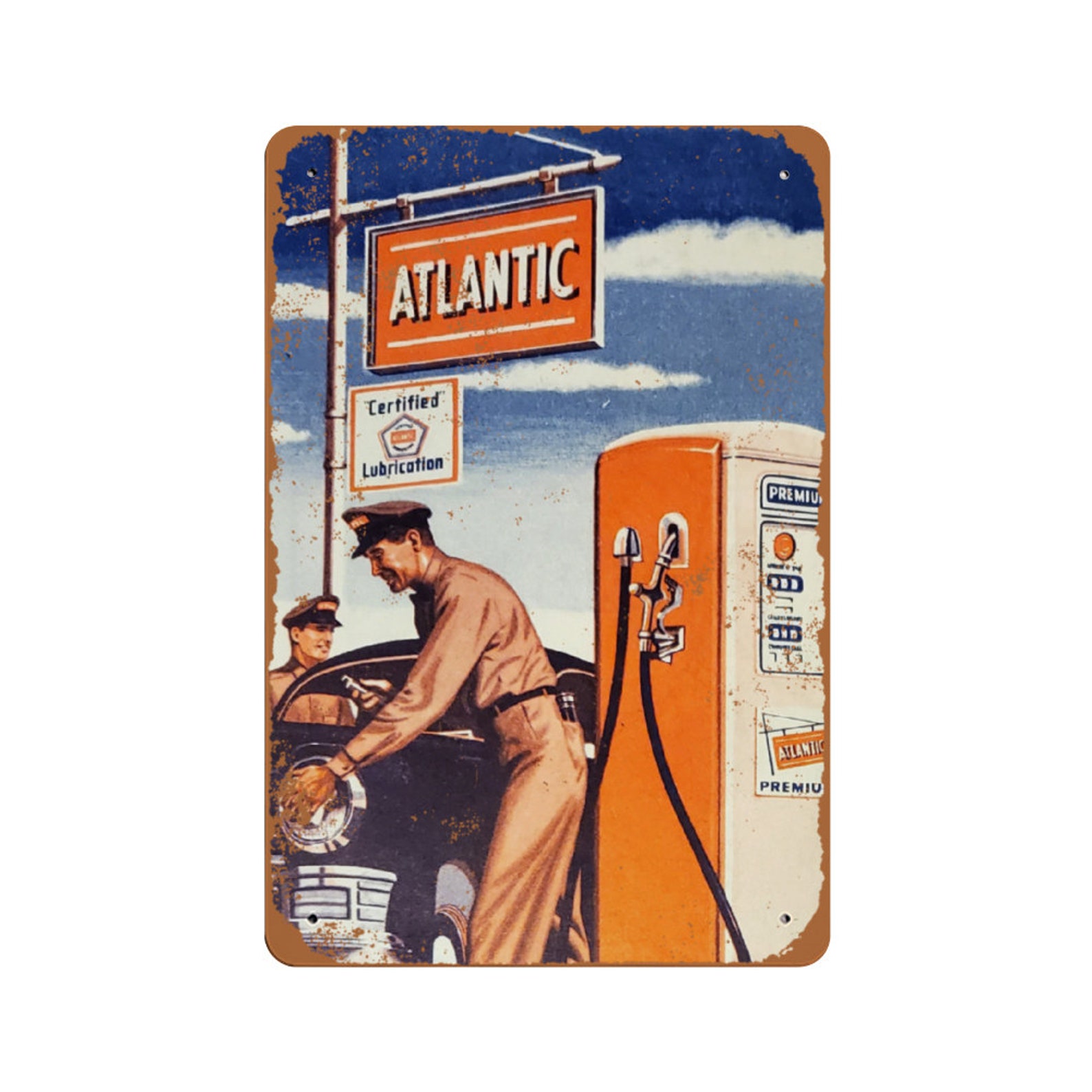 Atlantic Gas Station Metal Sign 8x12 / Atlantic Richfield ARCO ...