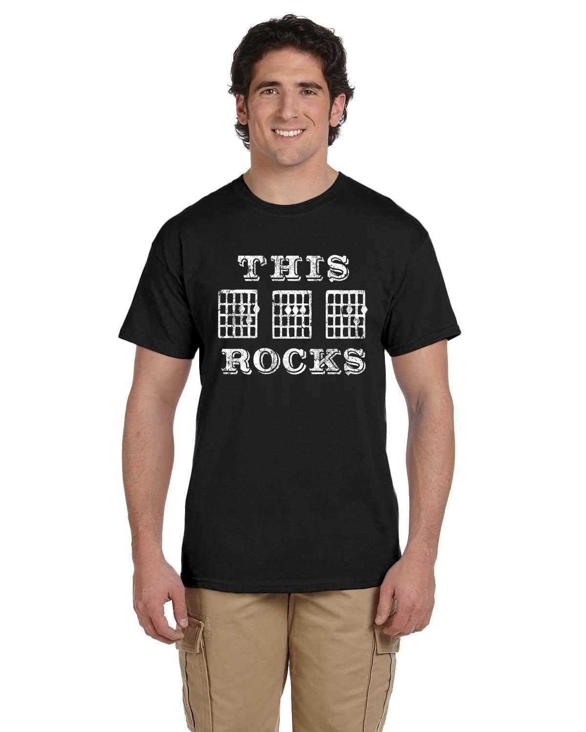 This DAD Rocks Tall T shirt Musical Fathers Day Gift Guitar