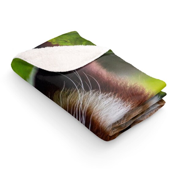 Panda Sherpa Coperta in pile a forma di animale, per letto, divano, adolescenti, con stampa a motivo di panda e orso, colore: nero, bianco, a righe, 152,4 x 200,7 cm