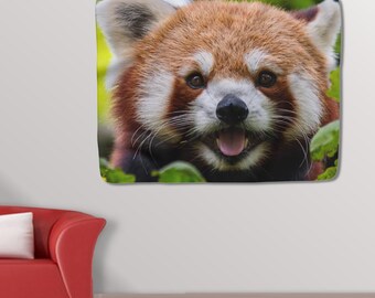 Graziosa coperta con panda, morbida e leggera, in pile di flanella, per letto, divano, soggiorno, idea regalo, 152 x 127 cm