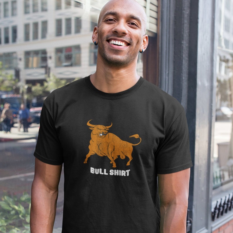 Bull Shirt Tee / Funny BS T-Shirt / Black or Navy Blue | Etsy