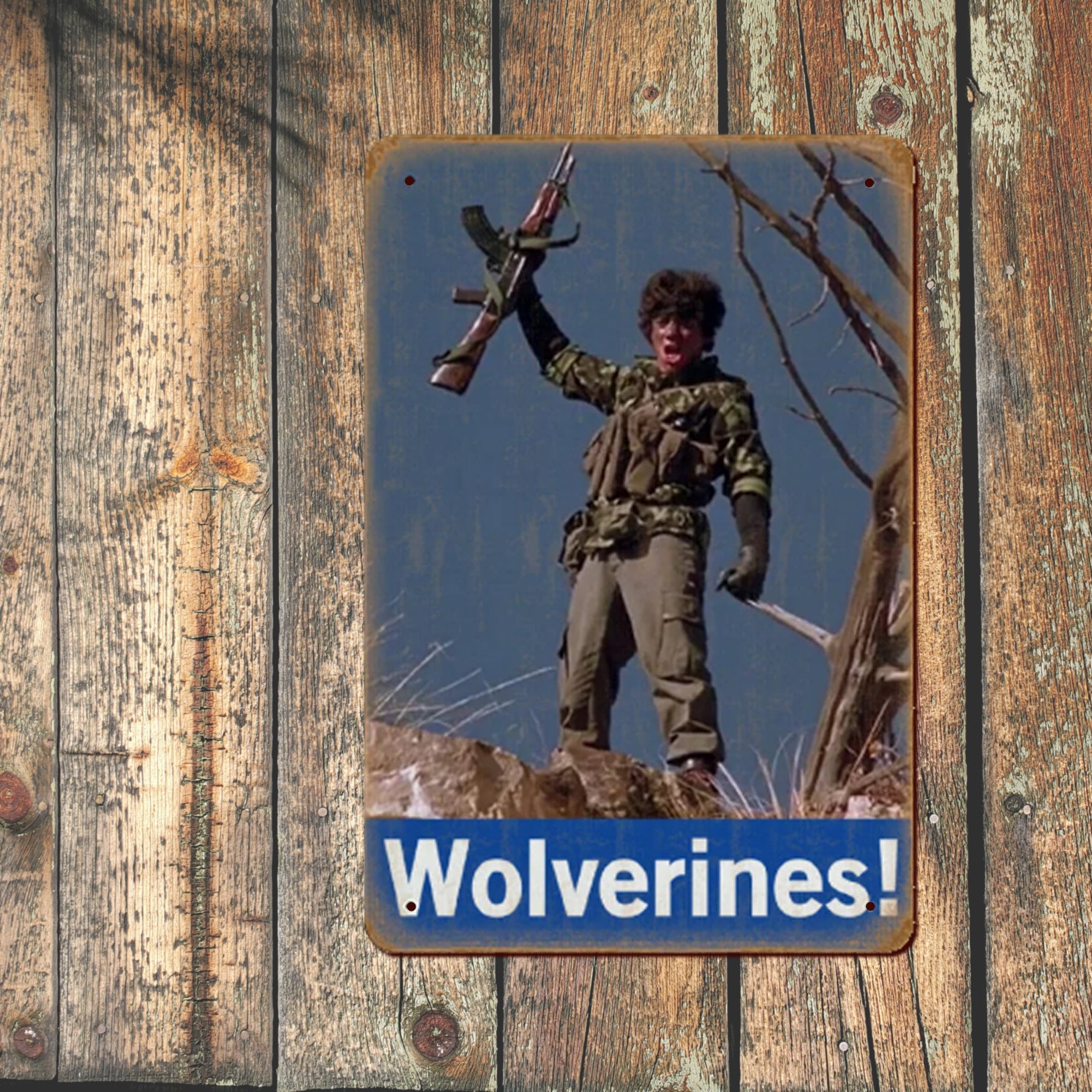 Wolverines Metal Sign / 8 x12 Indoor Outdoor Wall Decor Red Dawn Freedom -  .de