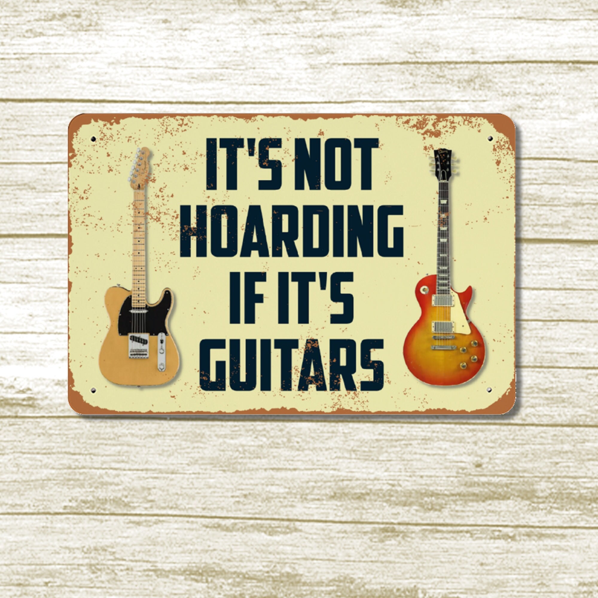 Ymyoo Targa Metallica Music Is What Feelings Sound Like, Design Vintage Per Chitarristi, 20x30 O 30x40 Cm, Decorazione Parete Bar