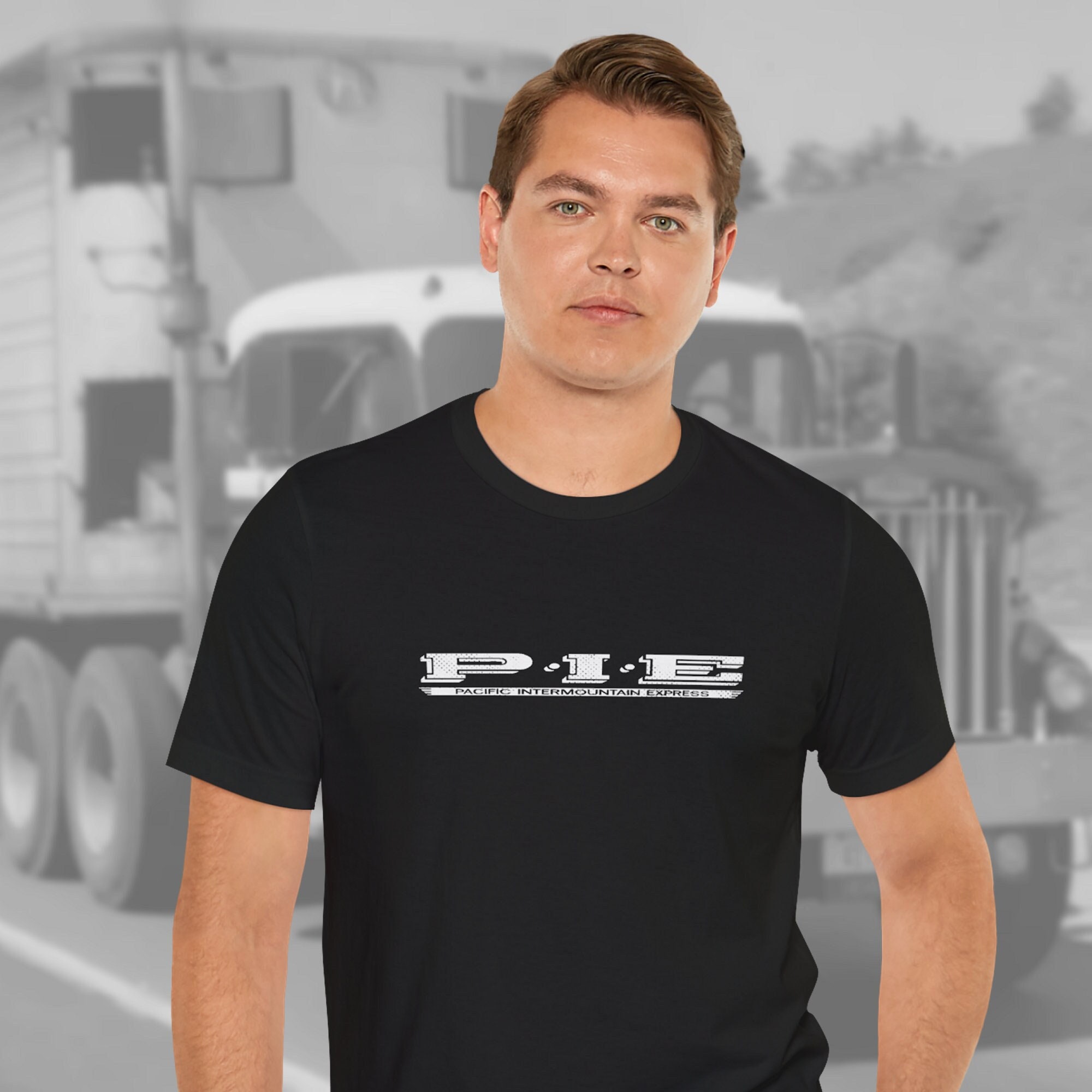 Pacific Intermountain Express T-Shirt / PIE P I E Retro Throwback Old School Truck Driver Tee