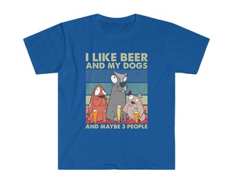 T-shirt Humoristique "I Like Motorcycles And Dogs And Maybe 3 People" - Taille Standard, Unisexe, 100% Coton, Neuf Avec étiquette
