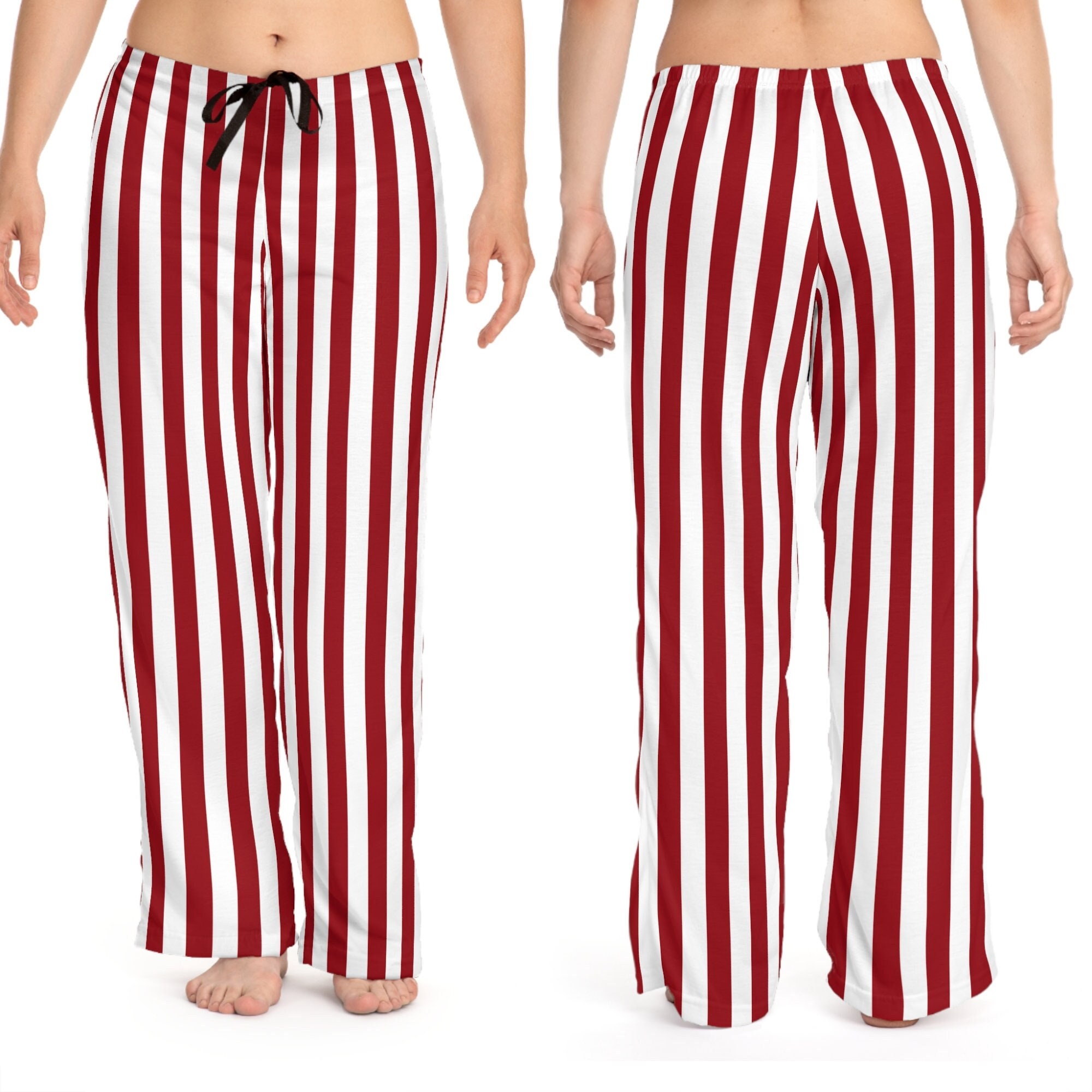 Red White Striped Lounge Pants Pajamas Women s Casual Loungewear