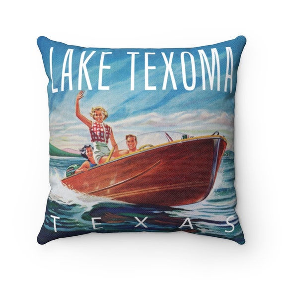 Vintage Chris Craft Spun Polyester Square Pillow by Retro Boater Vintage Chris Craft Spun Polyester Square Pillow by Retro Boater