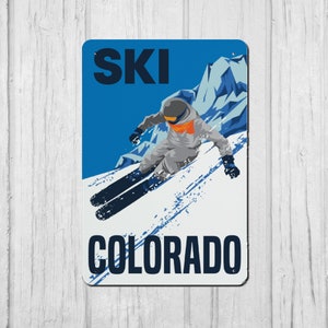 Ski Colorado Metal Sign 8x12