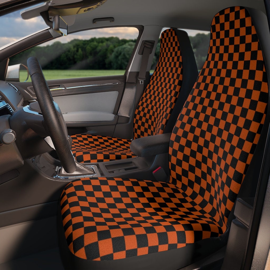 Black and orange car seat covers discount