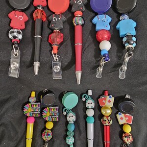 Nursing Pens, Nursing Badge Reels, Medical Pens, Medical Badge Reels, Name Tag Holder, Beaded Nursing Pens, Beaded Nursing Badge Reels