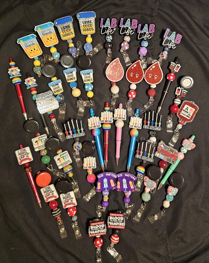 Lab Technician Badge Reels, Phlebotomist Badge Reel, Lab Tech Badge ...