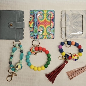 Wristlet, Keychain Wallet, Womens Wristlet Wallet, Keychain Wristlet Wallet, Beaded Wristlet Wallet, Silicone Beaded Wristlet Wallet