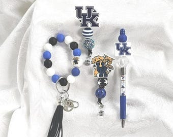 Kentucky Wildcats-märkesrullar, Kentucky Wildcats-armband, Kentucky Wildcats-pennor, University of Kentucky pärlformade märkesrullar, Kentucky-pennor