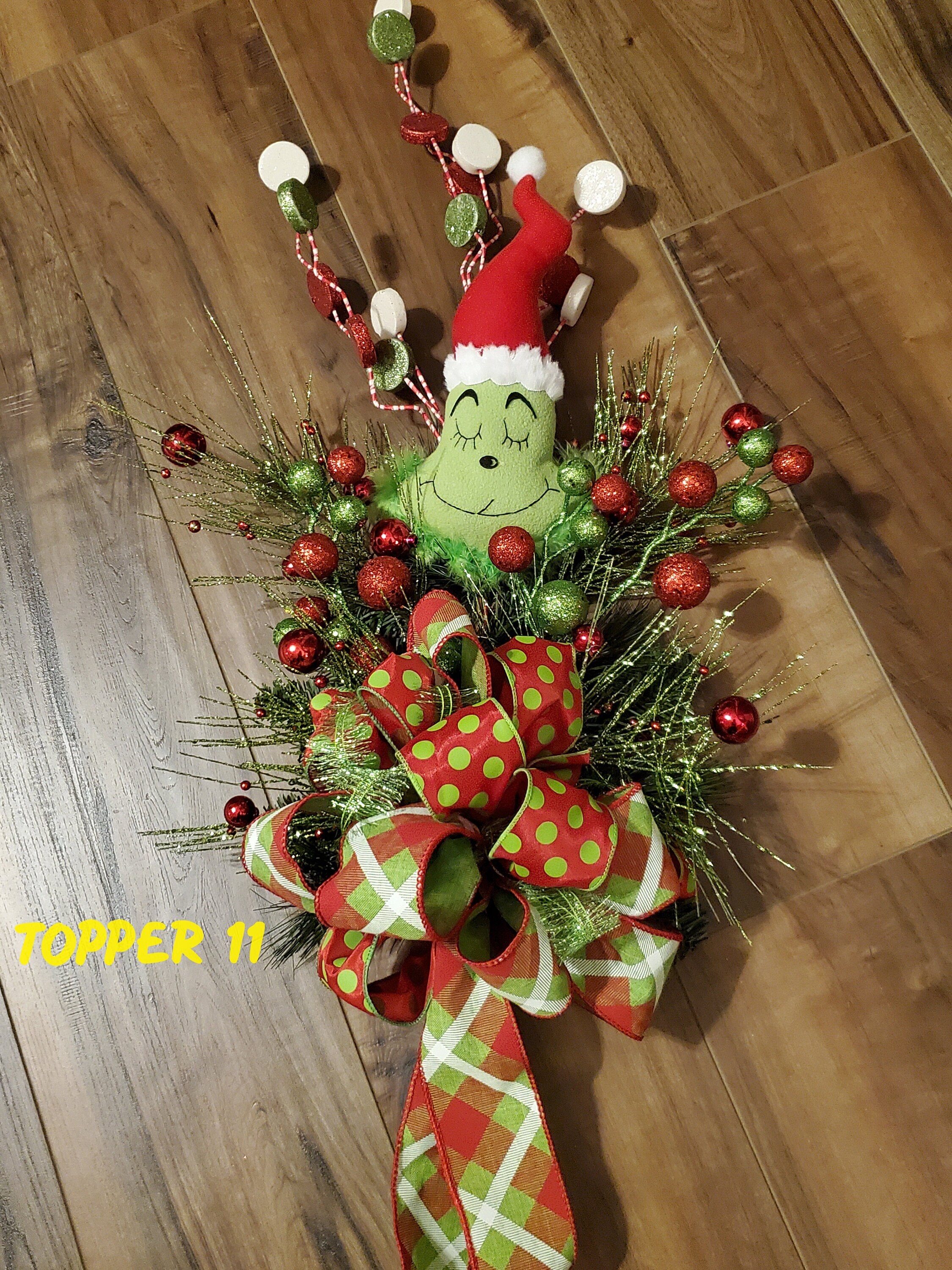 Grinch Ribbon Tree Topper 