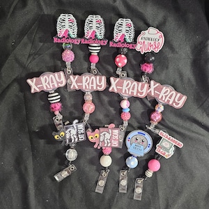 X-Ray Badge Reels, Cat Scan Badge Reels, Radiology Badge Reels, Beaded Badge Reels, Badge Reels for Medical Field