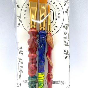 Paintbrush Set - Set of 3 One of a Kind Paintbrushes, for painters, crafters, artists, model painting, miniatures