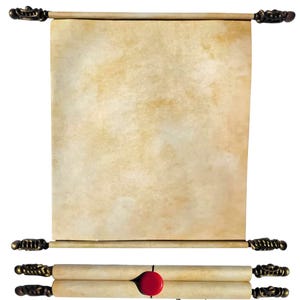 Scroll - Handmade Scroll - Blank Scroll with Wax Seal - 7.5 x 10 inches - for letters, LARP, Cosplay, Ren Faire, and more