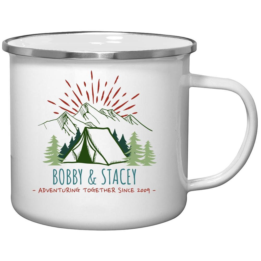 Camping Tin Mug Personalized with Your NAMES and YEAR custom Etsy