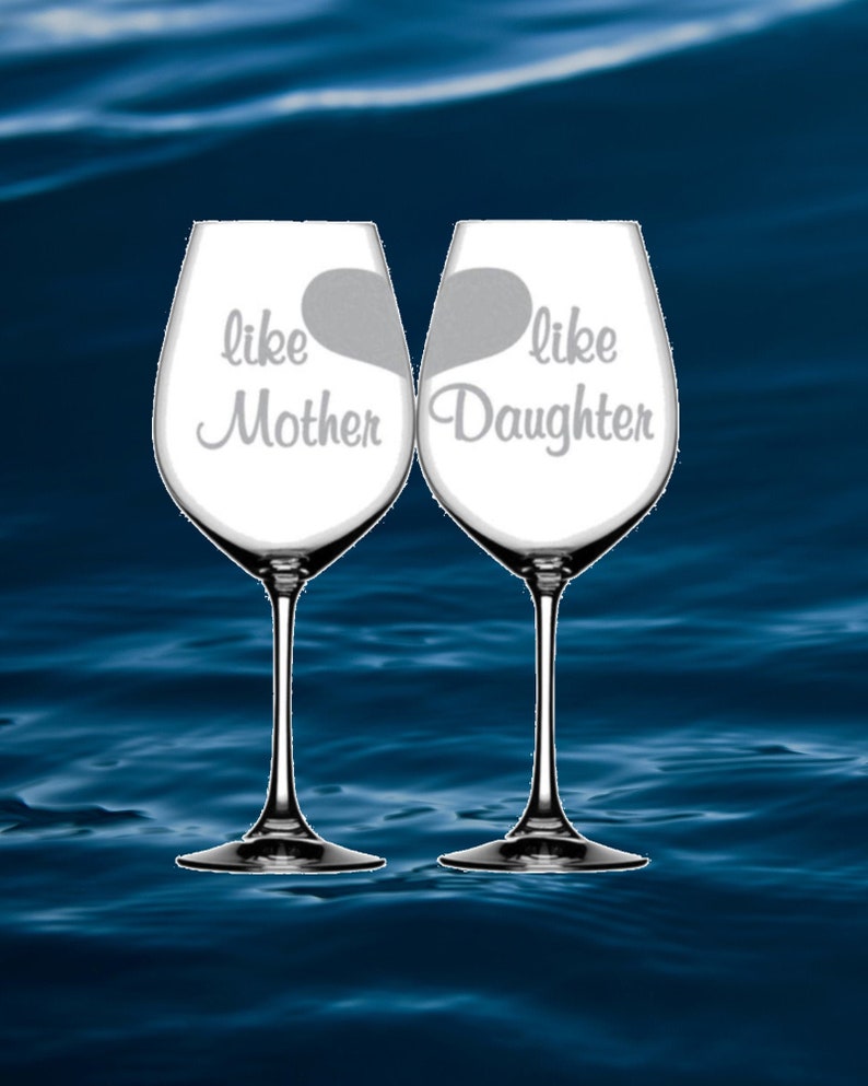 Like Mother Like Daughter Split Heart Wine Glasses Premium Quality Novelty Gifts For Every Occasion