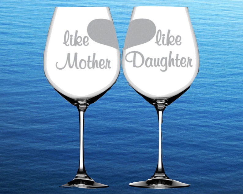 Like Mother Like Daughter Split Heart Wine Glasses Premium Quality Novelty Gifts For Every Occasion