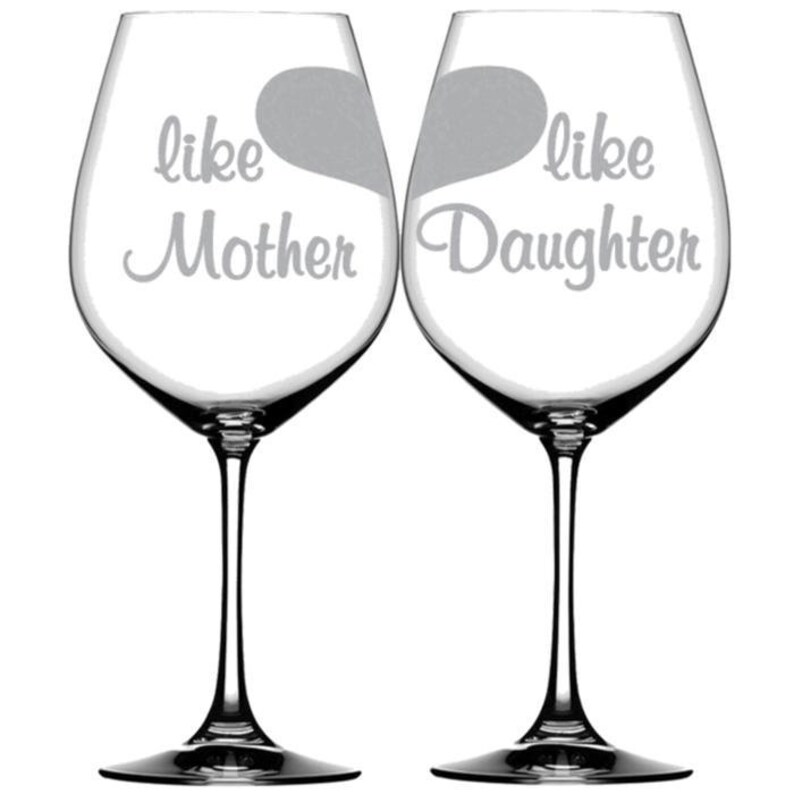 Like Mother Like Daughter Split Heart Wine Glasses Premium Quality Novelty Gifts For Every Occasion