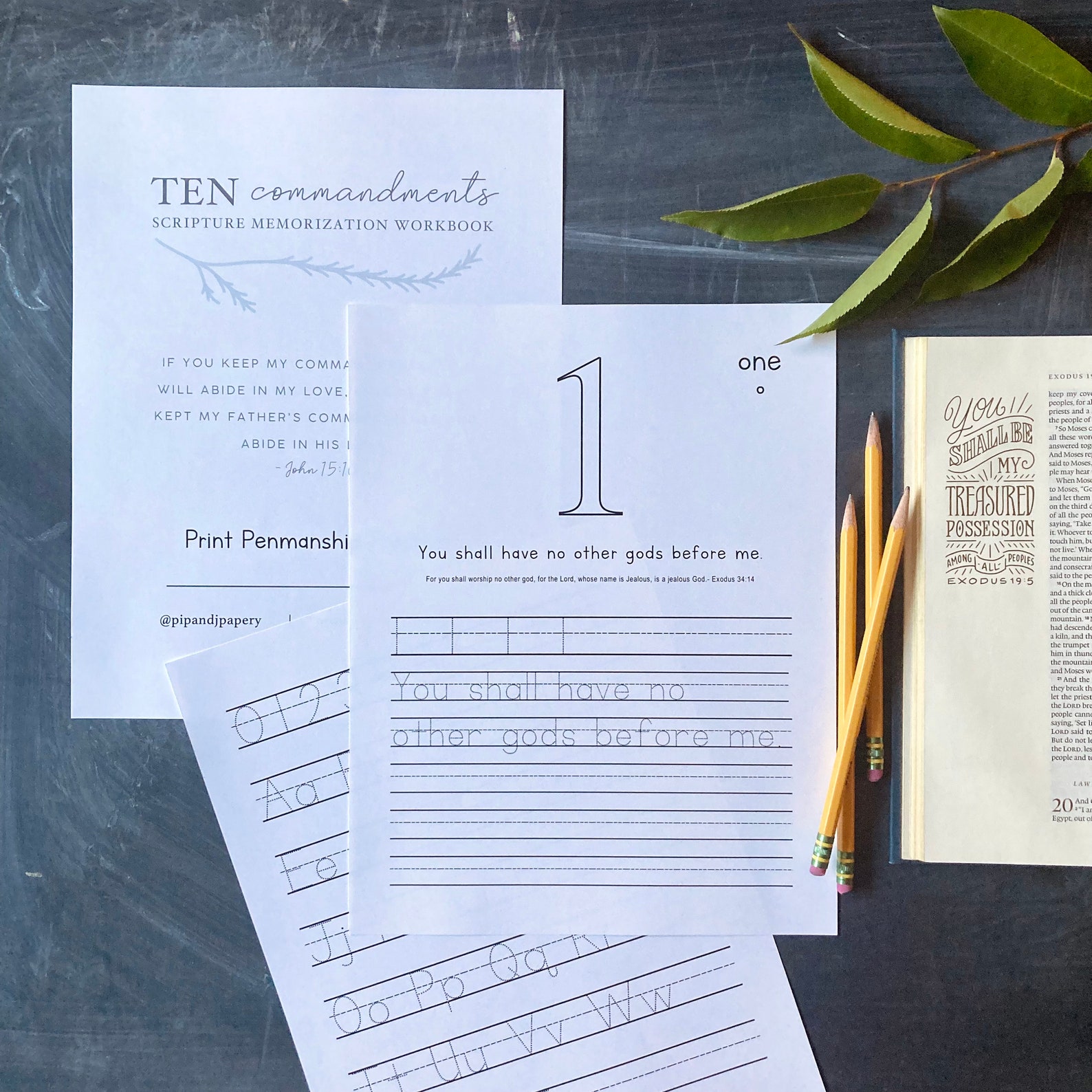 10 Commandments Copywork Workbook – Scripture Penmanship (digital ...