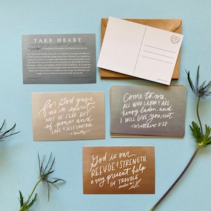 Take Heart / Ermutigende Schriftpostkarten, Muttertagsgeschenk, Geschenk für sie, Ermutigendes Geschenk, nachdenkliches Geschenk