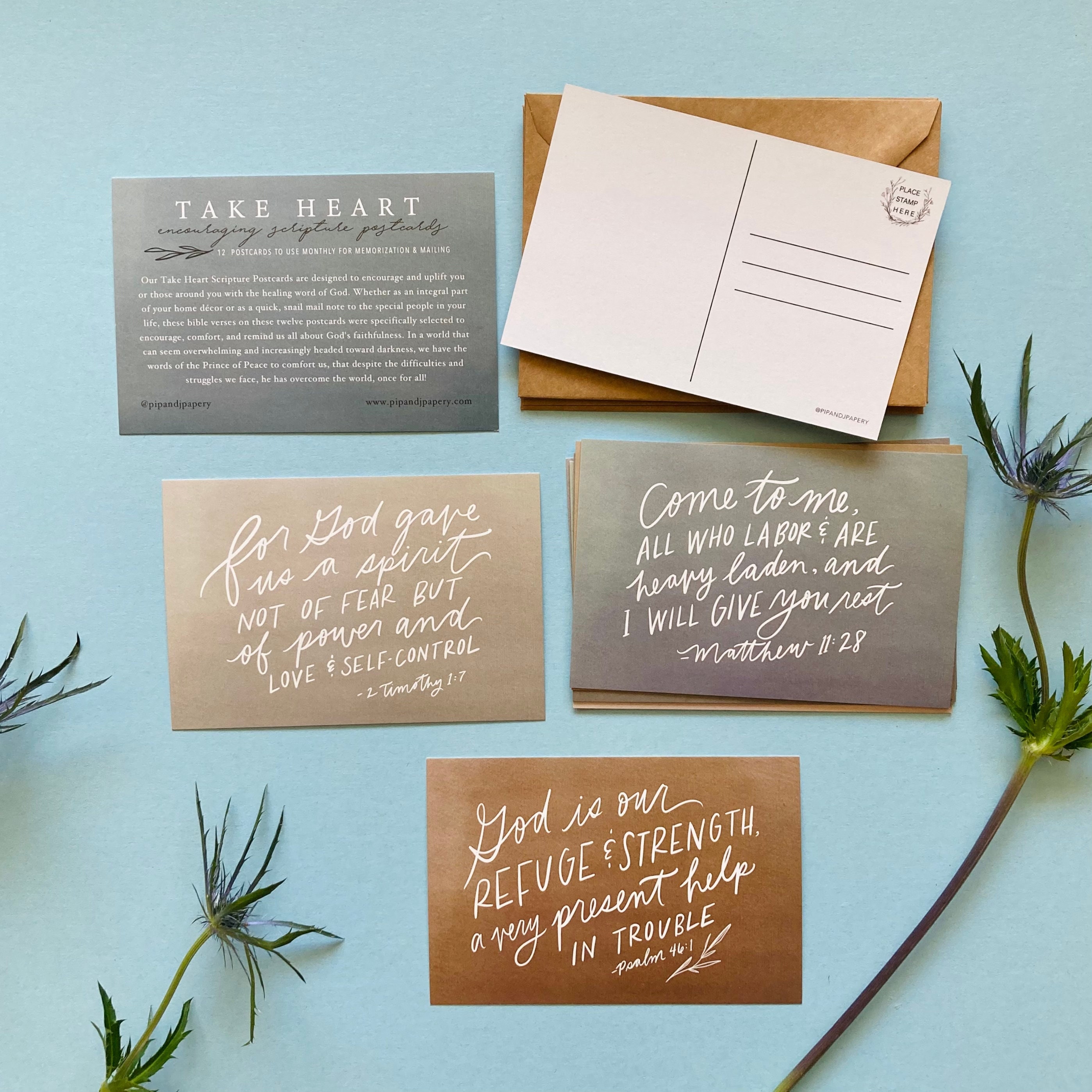 Take Heart // Encouraging Scripture Postcards, Mother&#39;s Day Gift, Gift for her, Encouraging gift, Thoughtful Gift
