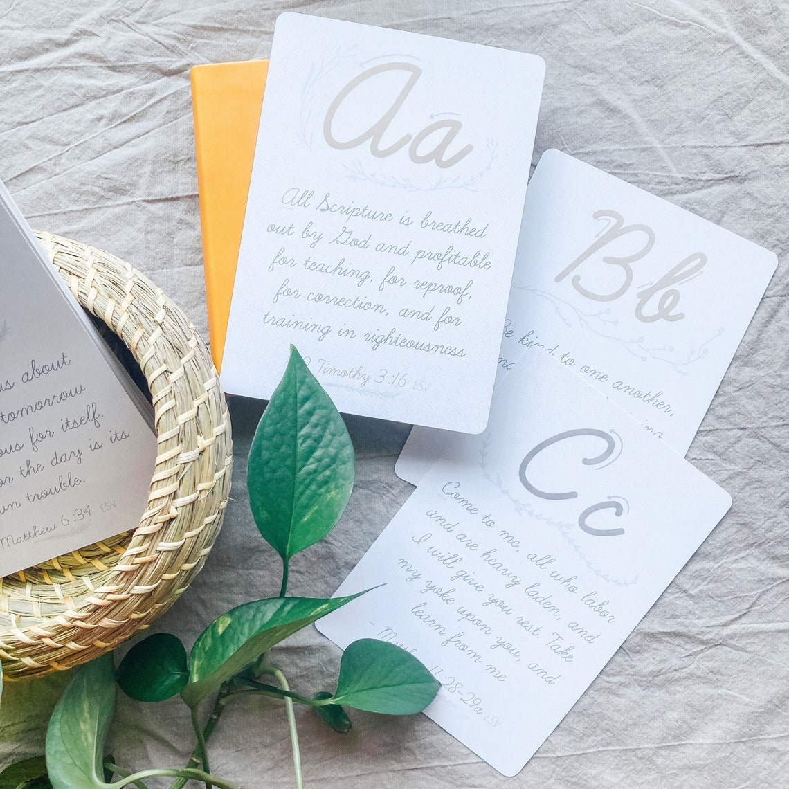 Cursive ABC Scripture Cards – Homeschool Bible Memory - Etsy