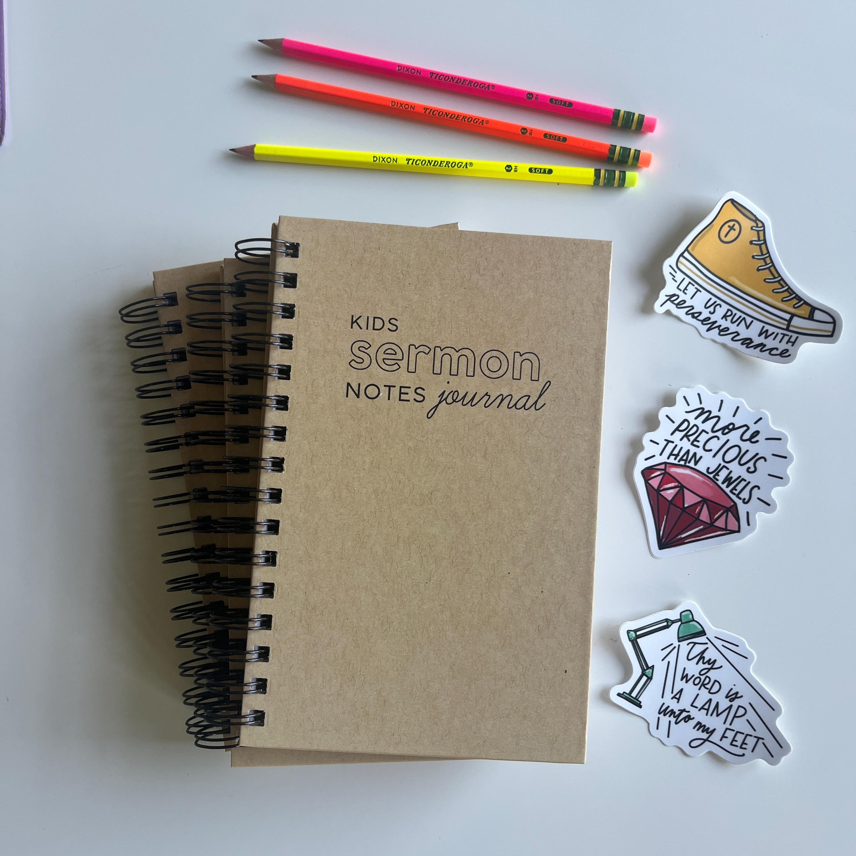 Kids Sermon Notes Journal, Sunday School, Hard Cover