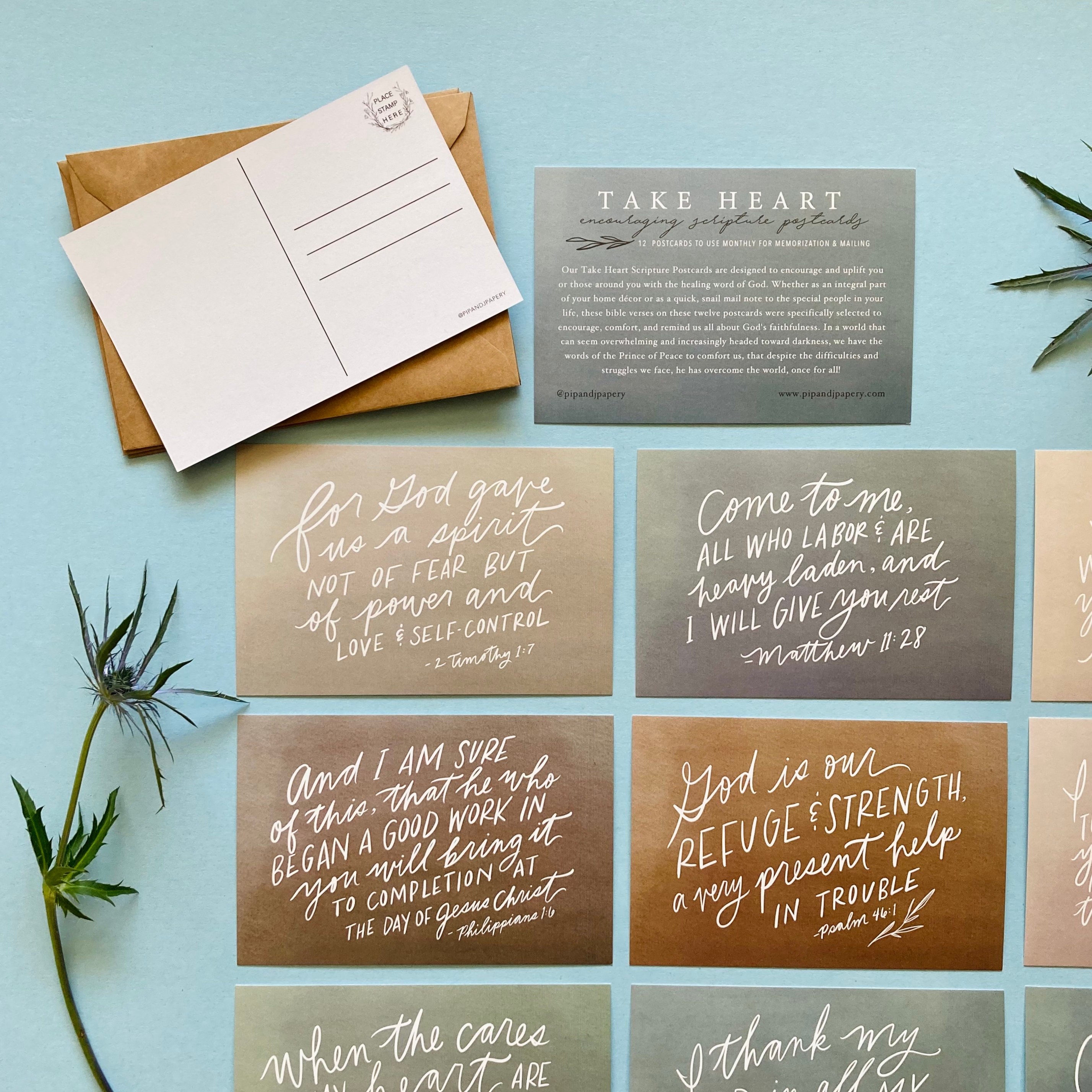 Take Heart // Encouraging Scripture Postcards, Mother&#39;s Day Gift, Gift for her, Encouraging gift, Thoughtful Gift