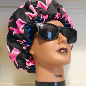 Bonnet, breast cancer, hair bonnet,  gift for women, cancer survivor, hair accessory, hair accessories, night cap, hair protector sleep