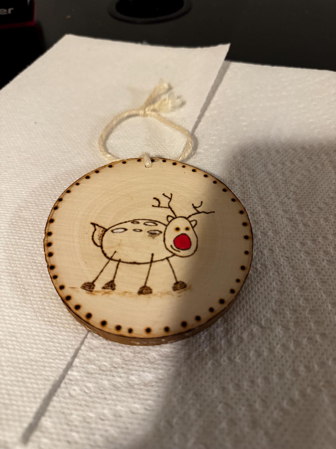 Wood Burned and Hand Painted Reindeer Ornament - Etsy