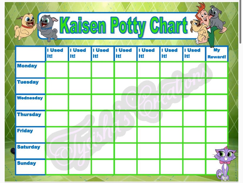 Puppy Dog Pals Potty Training Chart Digital Etsy