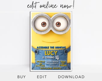 minion invite etsy