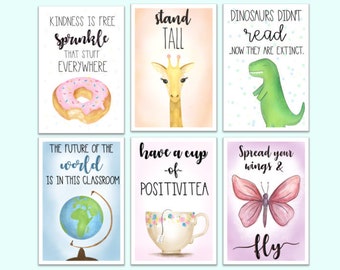 Printable Classroom Posters - Positive Quotes / Classroom Decor /  Nursery Decor / Office Decor / Digital Art / Growth Mindset / Poster Art