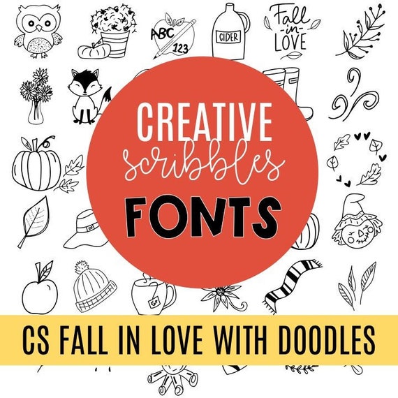 fall autumn doodles 52 hand drawn doodle font fall in love with doodles clipart font seasonal ttf doodle fonts