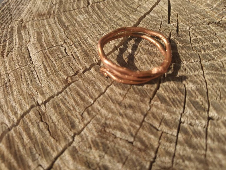 Copper coil elven style adjustable ring