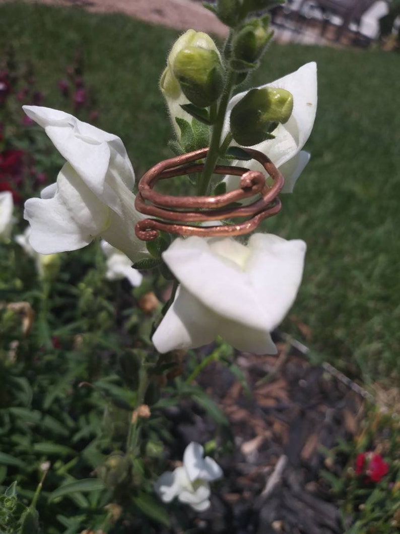 Copper coil elven style adjustable ring