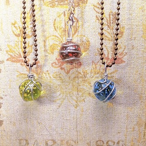 Glass marble fairytale necklaces (speckled/confetti marbles)
