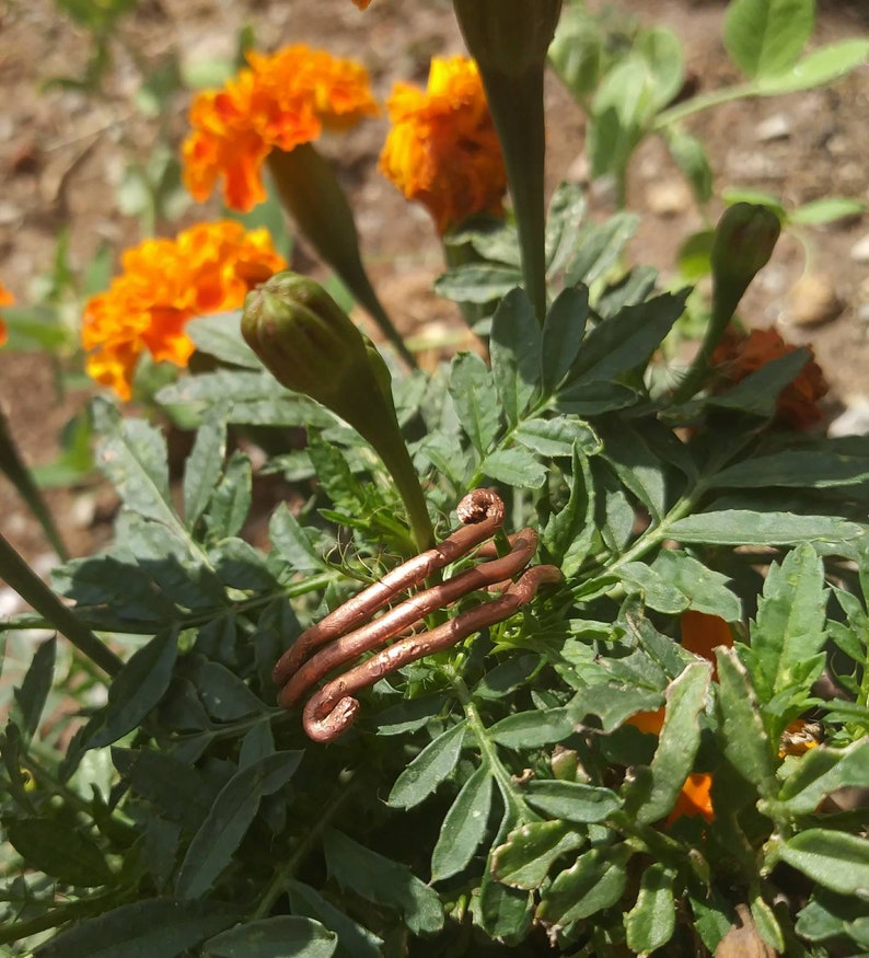 Copper coil elven style adjustable ring