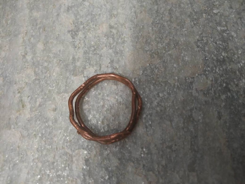 Copper coil elven style adjustable ring