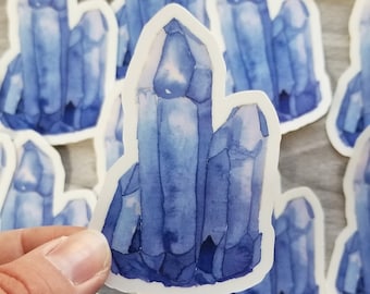 Blue Purple Watercolor Crystal Sticker