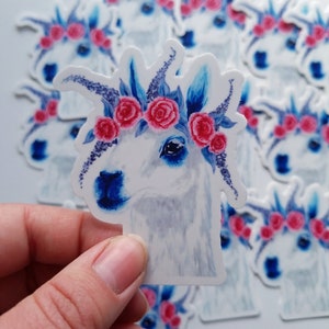 Vinyl Llama Flower Crown Sticker for Water bottles