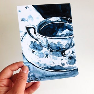 Aquarell Teetasse 5x7 Kunstdruck