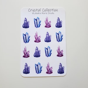 Watercolor Crystal Sticker Sheet, Planner Stickers