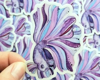 Purple Vinyl Betta Fish Sticker