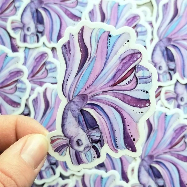Purple Vinyl Betta Fish Sticker